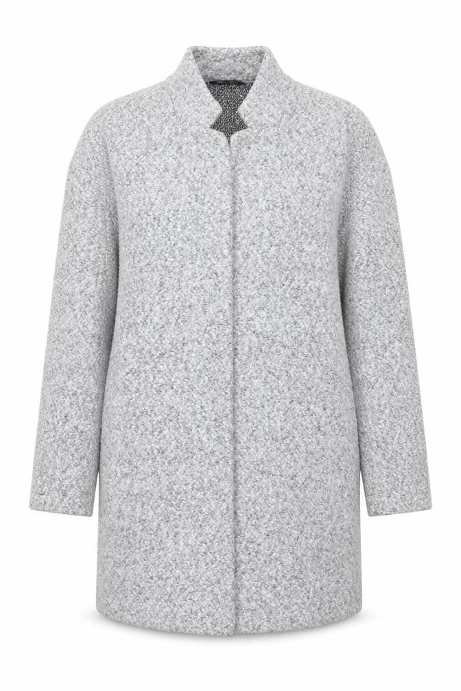 Front view of Marks & Spencer Women’s Grey Long Knit Coatigan, size UK 10, Open Front
