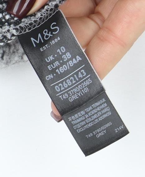 Marks and Spencer Women’s Grey Long Knit Coatigan Size 10 Open Front