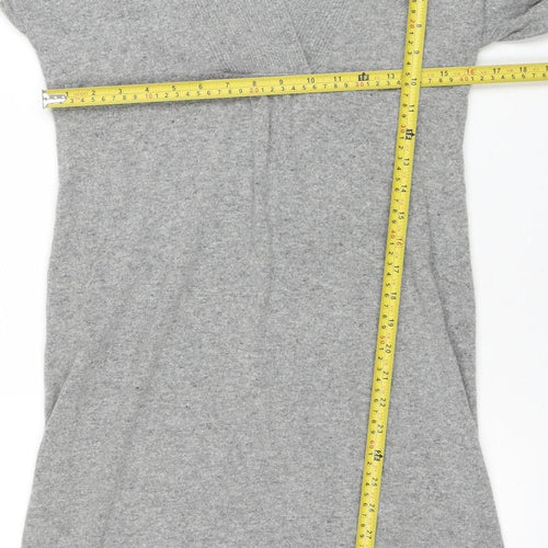 Monsoon Women’s Grey Knit V-Neck Sweater Dress Size M