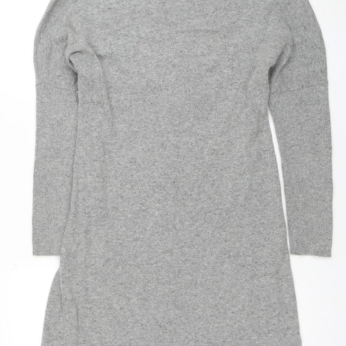 Monsoon Women’s Grey Knit V-Neck Sweater Dress Size M