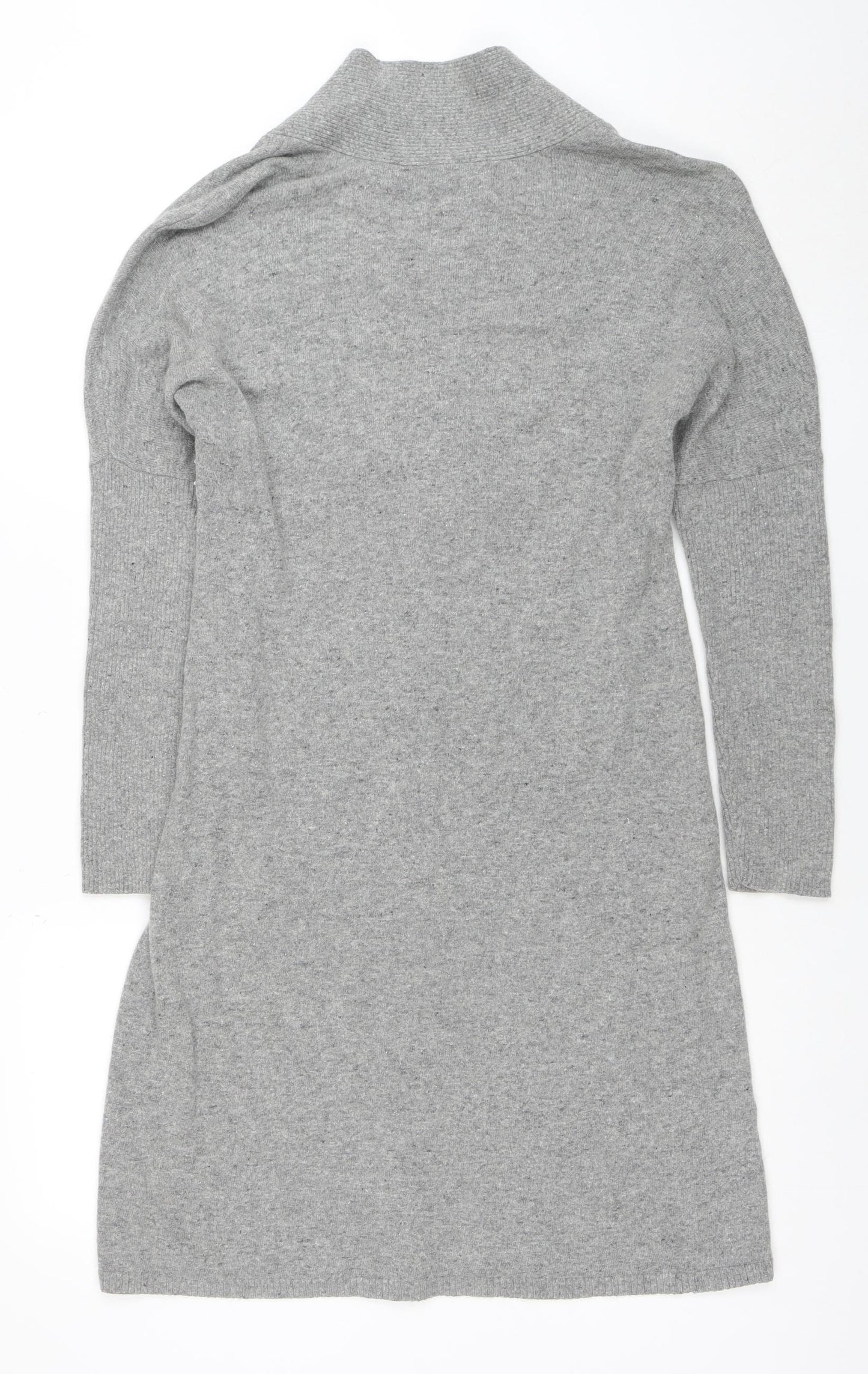 Monsoon Women’s Grey Knit V-Neck Sweater Dress Size M