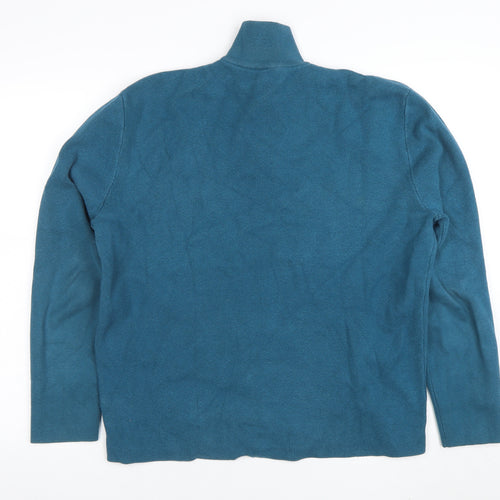 ASOS Mens Blue 1/2 Zip High Neck Cotton Sweater Size L