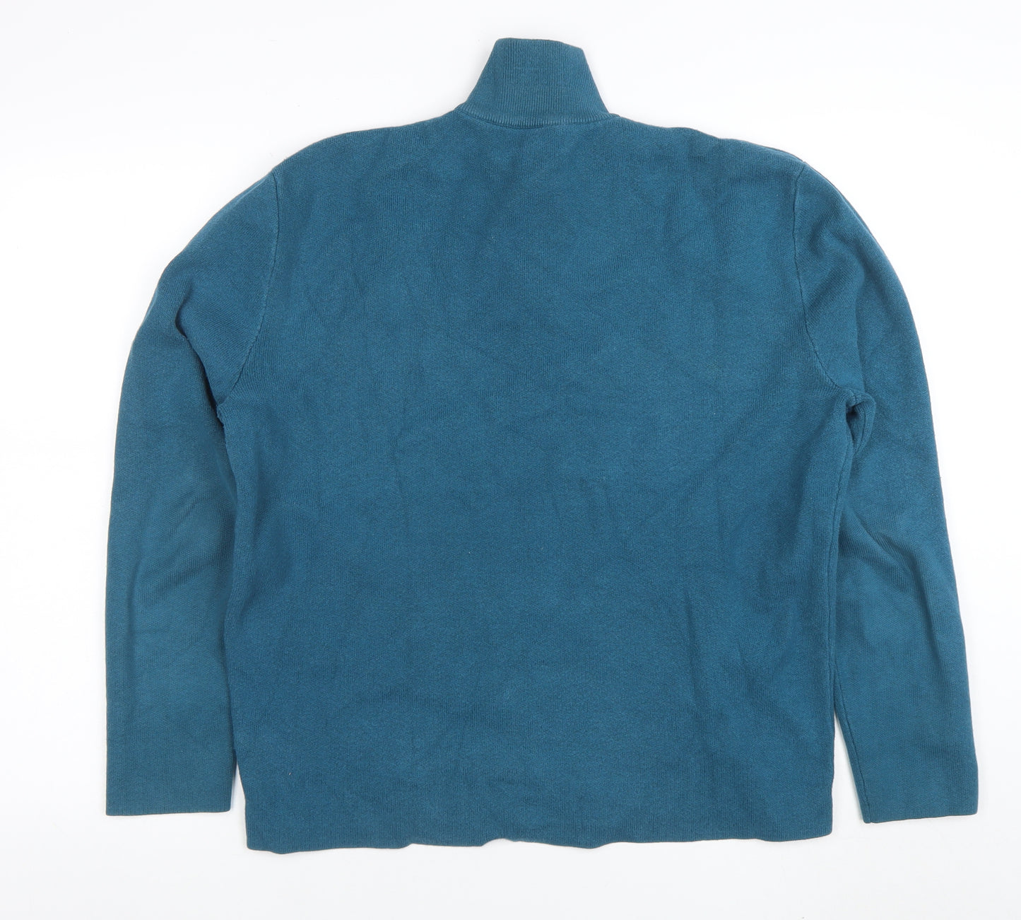 ASOS Mens Blue 1/2 Zip High Neck Cotton Sweater Size L