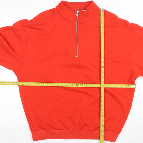 Venroy Men's Red 1/2 Zip Cotton Sweatshirt Size M