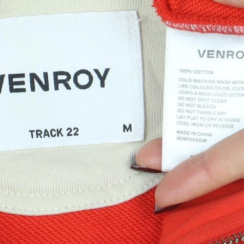 Venroy Men's Red 1/2 Zip Cotton Sweatshirt Size M