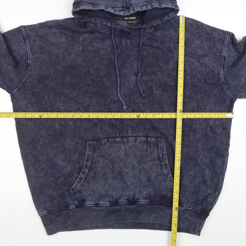QED London Womens Blue One Size Pullover Hoodie Sweatshirt