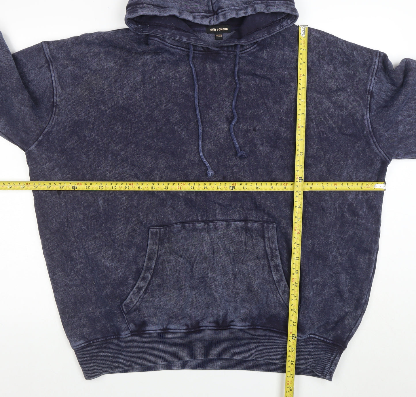 QED London Womens Blue One Size Pullover Hoodie Sweatshirt
