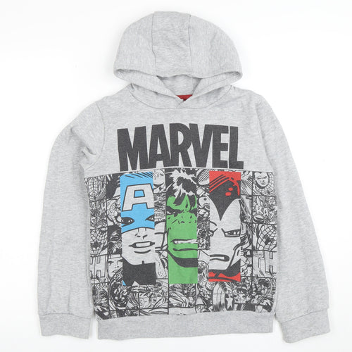 Marvel Boys Grey Pullover Hoodie 11-12 Years Avengers Graphic Print