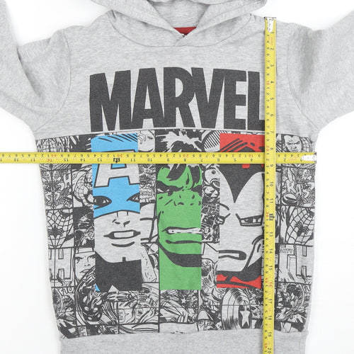 Marvel Boys Grey Pullover Hoodie 11-12 Years Avengers Graphic Print