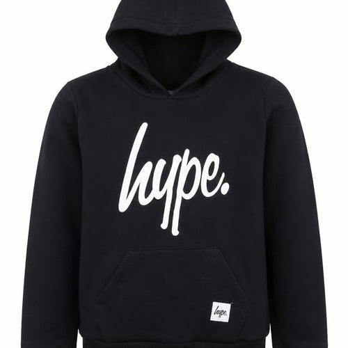 Hype Boys Black Pullover Hoodie 11-12 Years Cotton Blend Casual