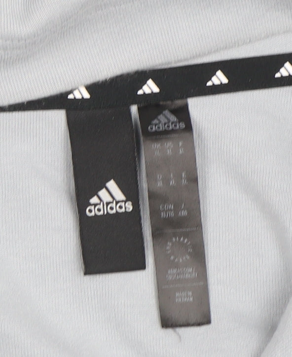 Adidas Men's Grey Full Zip Hoodie XL Sportswear Classic Fit