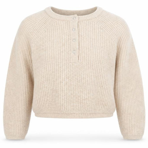 Pull&Bear Women's Beige Henley Knit Jumper Size S