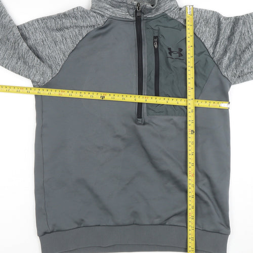 Under Armour Boys Grey 1/2 Zip Pullover Hoodie XL - Lightweight Training Top