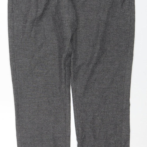 Jaeger Women Grey Wool Blend Straight Trousers M