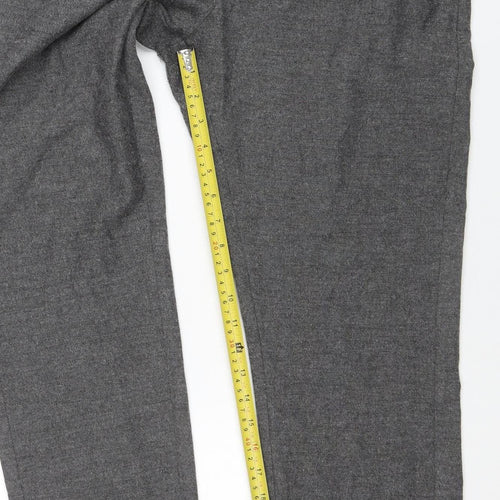 Jaeger Women Grey Wool Blend Straight Trousers M
