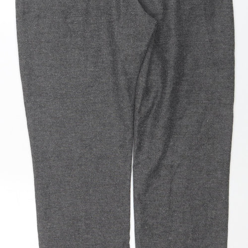 Jaeger Women Grey Wool Blend Straight Trousers M