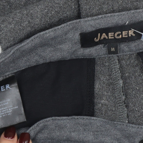 Jaeger Women Grey Wool Blend Straight Trousers M