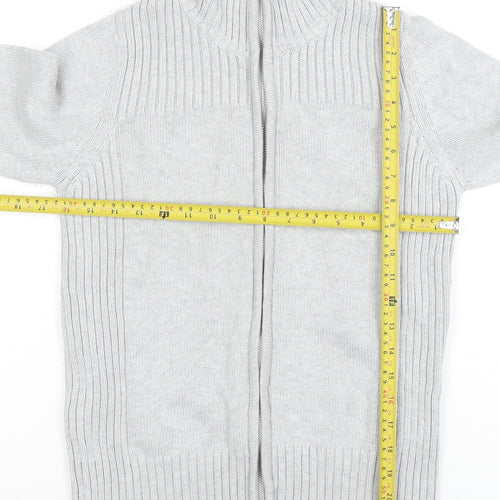 Marks and Spencer Women's Grey Size 12 Roll Neck Full Zip Jumper