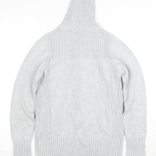 Marks and Spencer Women's Grey Size 12 Roll Neck Full Zip Jumper
