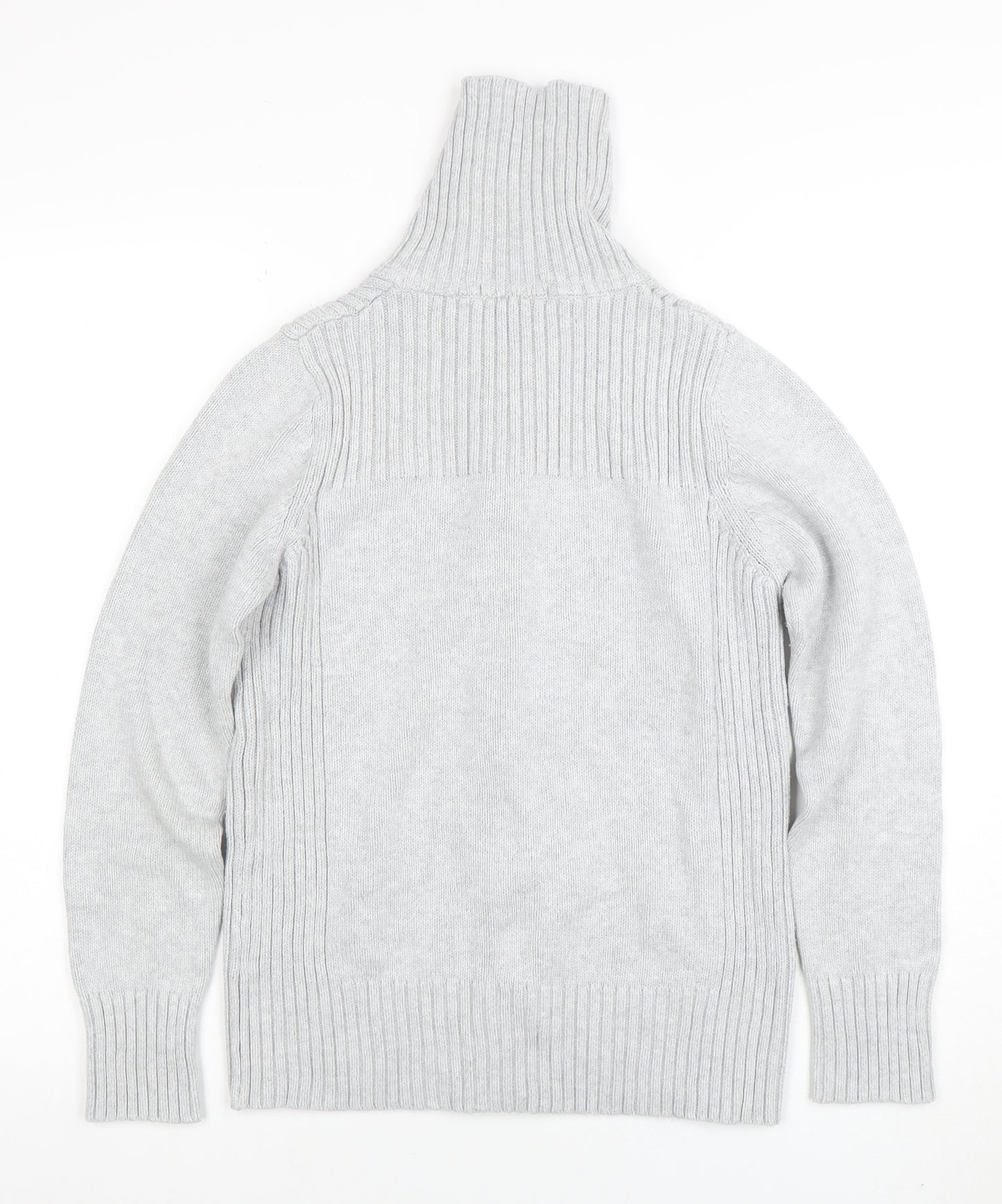 Marks and Spencer Women's Grey Size 12 Roll Neck Full Zip Jumper