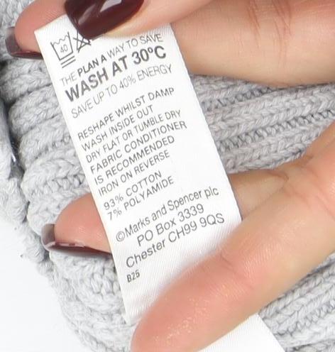 Marks and Spencer Women's Grey Size 12 Roll Neck Full Zip Jumper