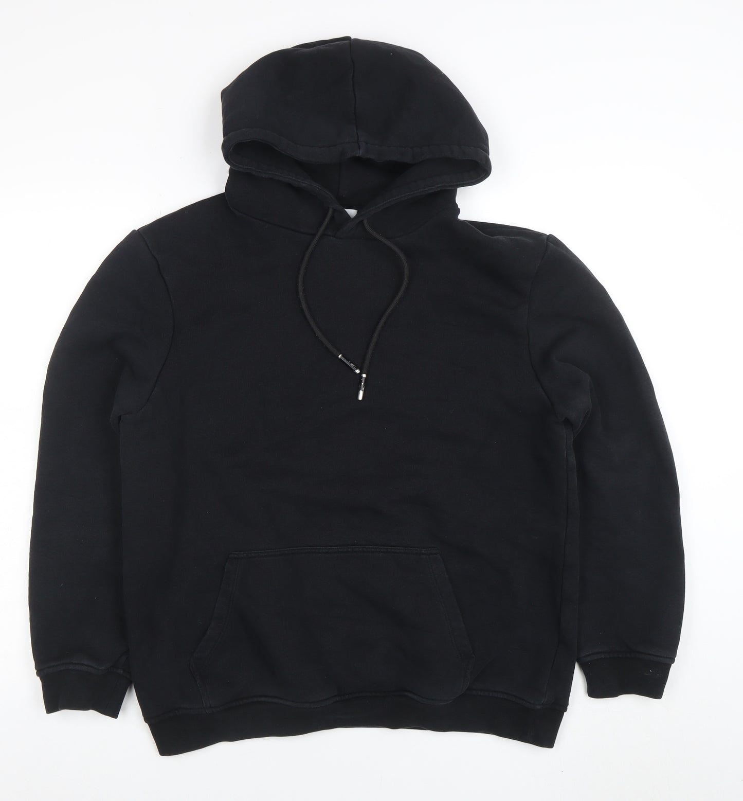 ARNE Women Black M Pullover Hoodie Cotton Blend Casual Sweatshirt