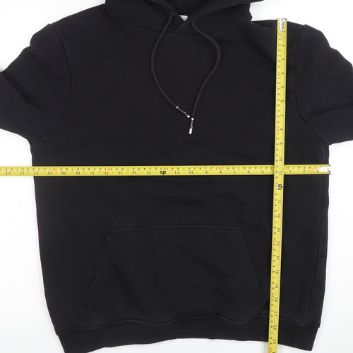 ARNE Women Black M Pullover Hoodie Cotton Blend Casual Sweatshirt