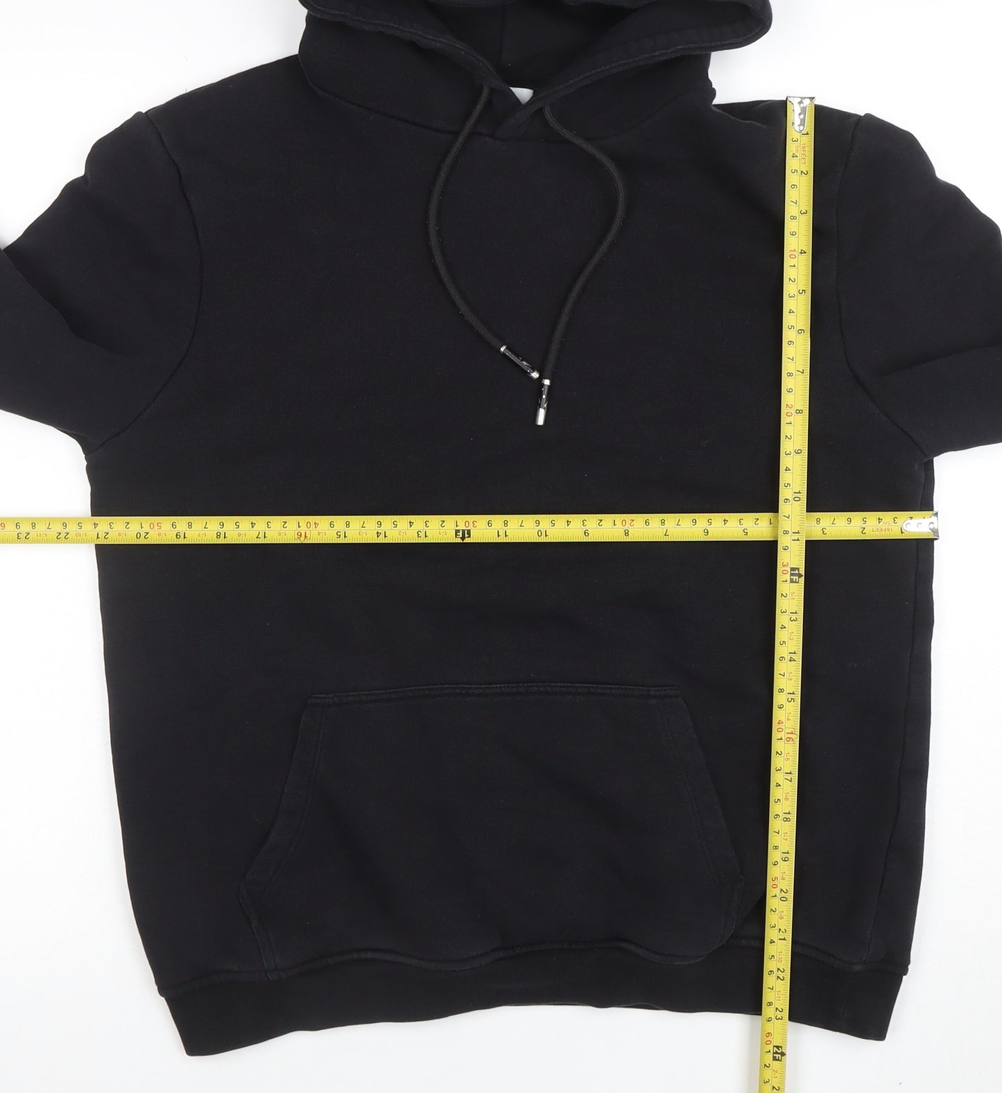 ARNE Women Black M Pullover Hoodie Cotton Blend Casual Sweatshirt