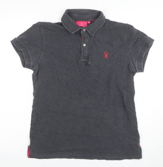 Vicomte A. Women's Grey Cotton Polo Shirt M Classic Fit