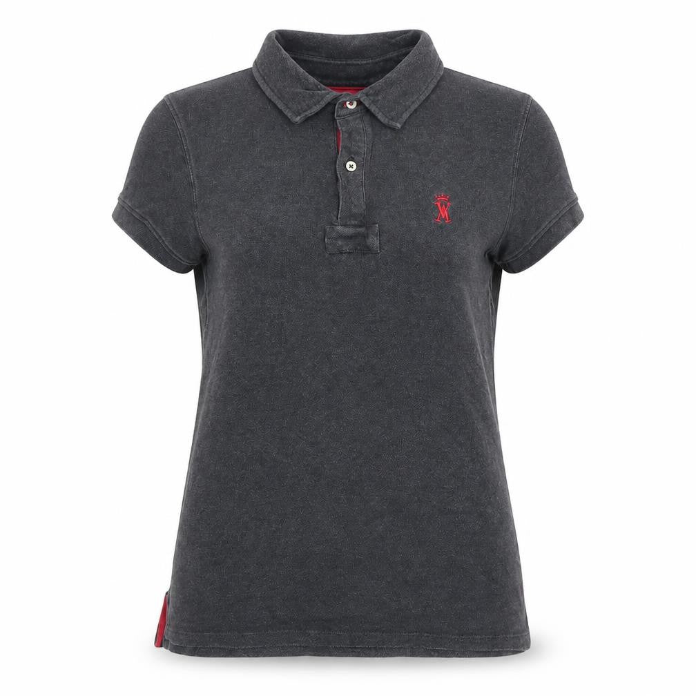 Vicomte A. Women's Grey Cotton Polo Shirt M Classic Fit