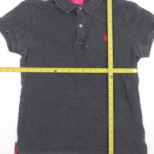 Vicomte A. Women's Grey Cotton Polo Shirt M Classic Fit