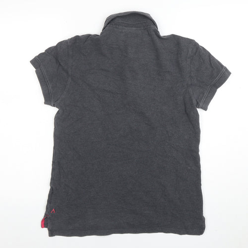 Vicomte A. Women's Grey Cotton Polo Shirt M Classic Fit