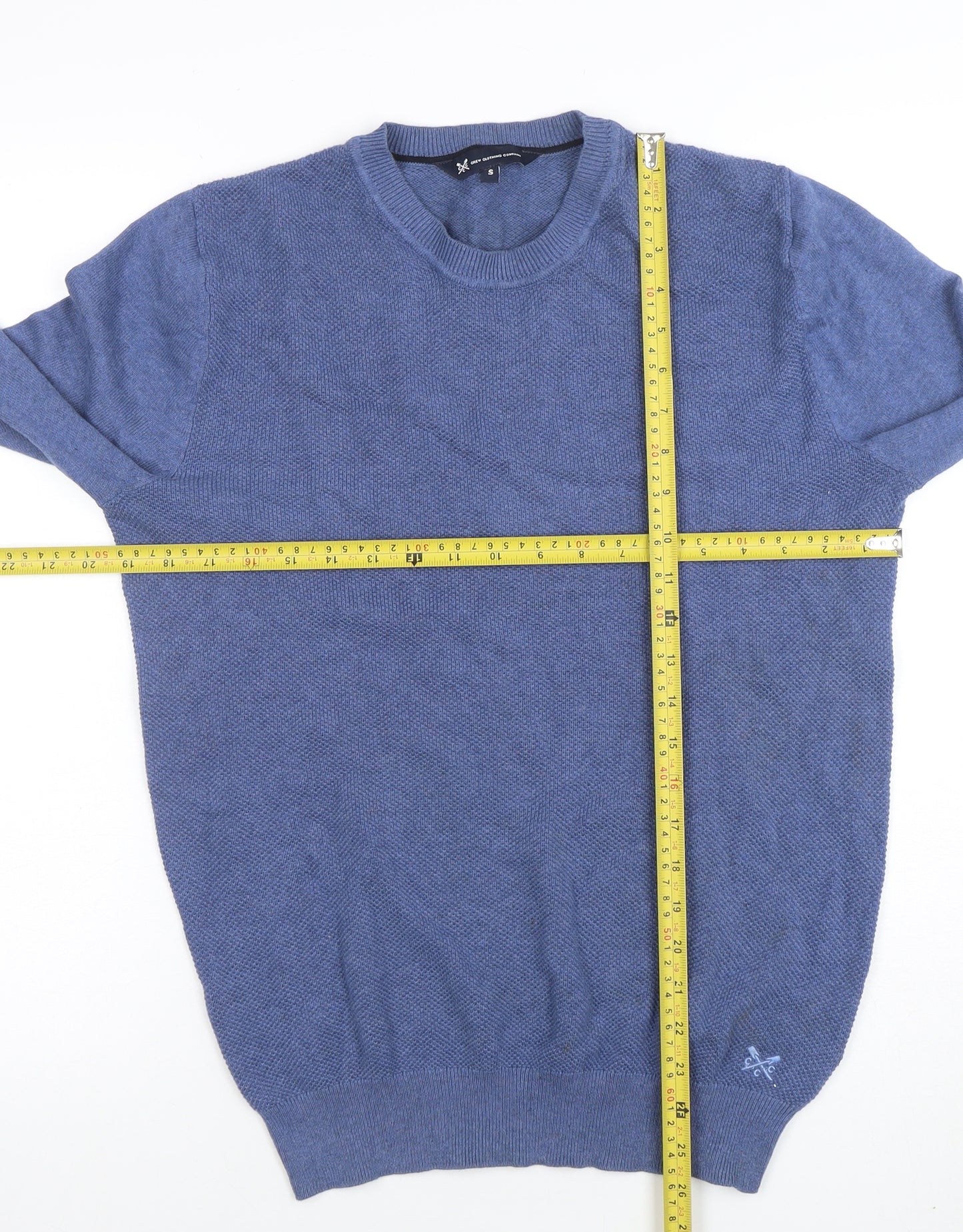 Crew Clothing Company Men's Blue Cotton Jumper Size S