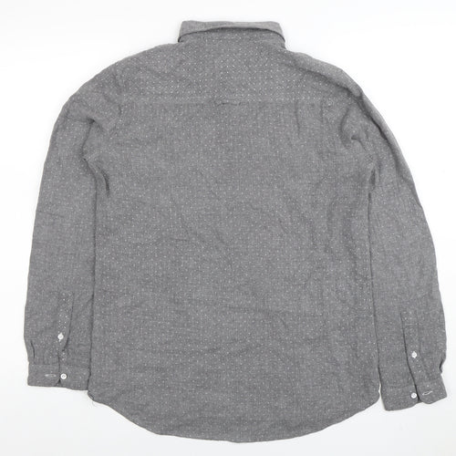 Crew Clothing Co. Womens Grey Polka Dot Button-Up Shirt Size 10