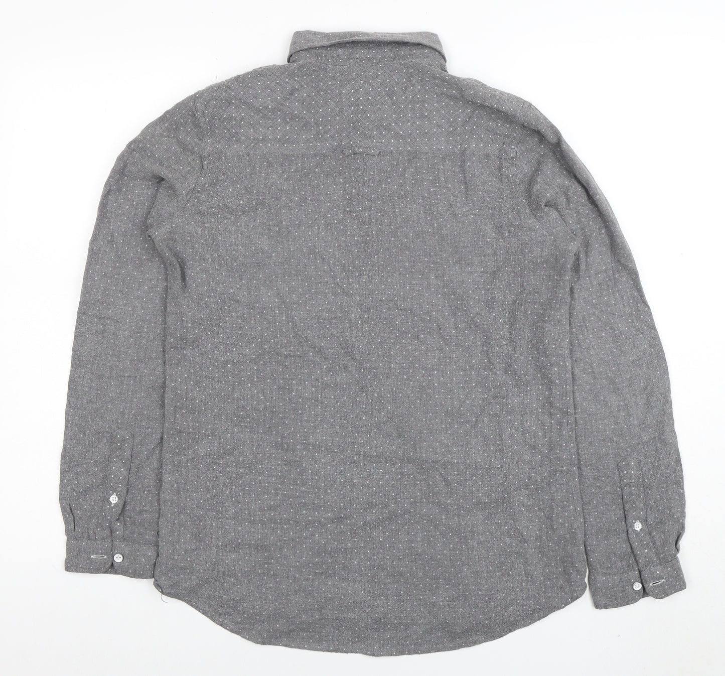 Crew Clothing Co. Womens Grey Polka Dot Button-Up Shirt Size 10