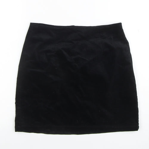 Warehouse Women’s Black Velvet Stretch Pencil Skirt Size 10