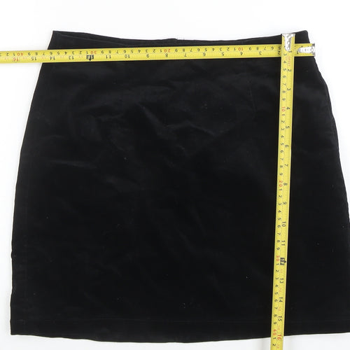 Warehouse Women’s Black Velvet Stretch Pencil Skirt Size 10