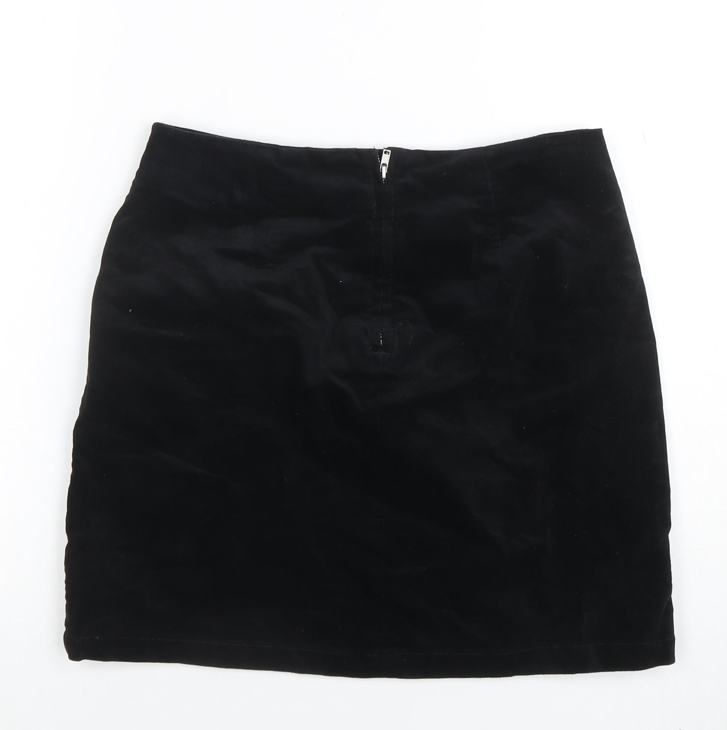 Warehouse Women’s Black Velvet Stretch Pencil Skirt Size 10