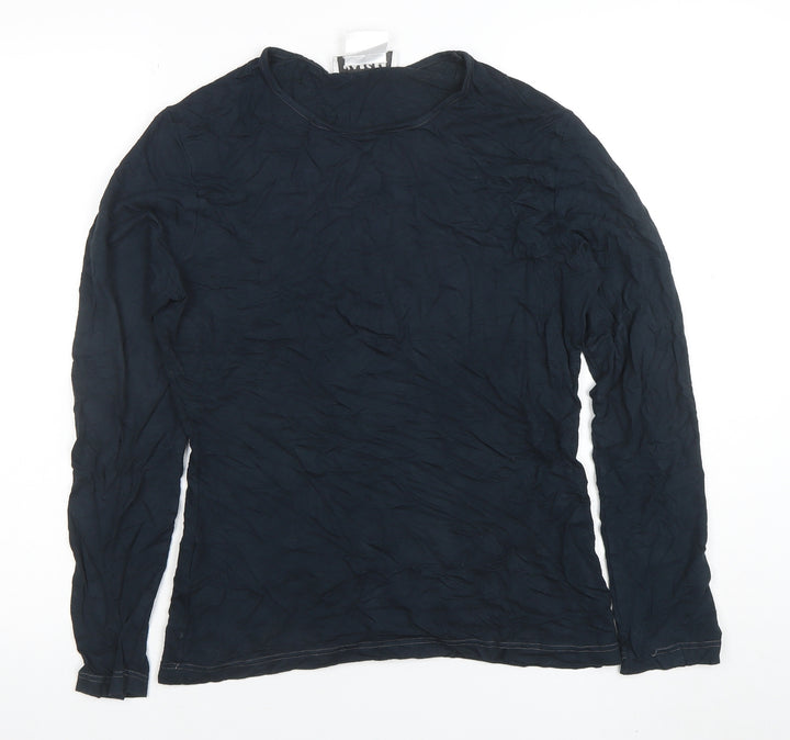 Jaeger Women Blue Modal Long Sleeve Slim Fit Jersey Top M