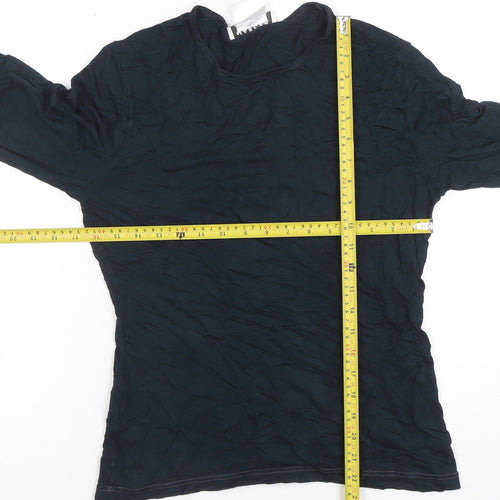 Jaeger Women Blue Modal Long Sleeve Slim Fit Jersey Top M