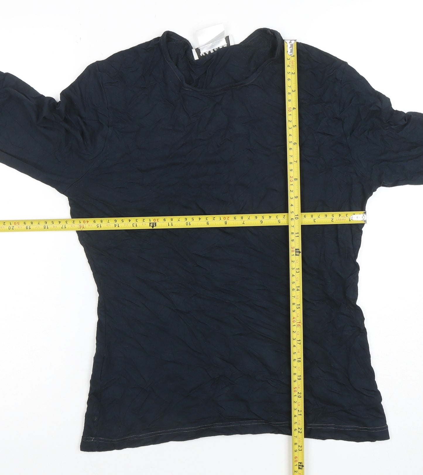 Jaeger Women Blue Modal Long Sleeve Slim Fit Jersey Top M