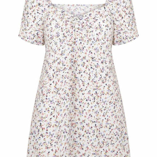 Wednesday's Girl Women's Plus Size 24 Multicoloured Floral A-Line Puff Sleeve Dress