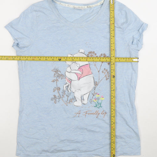Disney Women Blue Winnie the Pooh T-Shirt Size 12-14 Short Sleeve