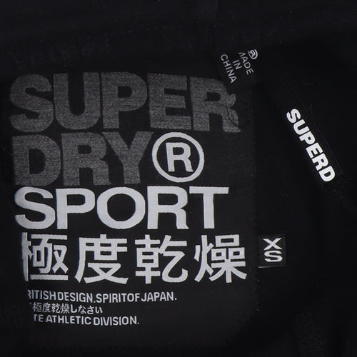 Superdry Sport Womens Black XS Pullover Hoodie Drawstring Pockets
