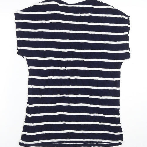Capsule Women's Blue Striped 'Together' Embroidered T-Shirt Size 10