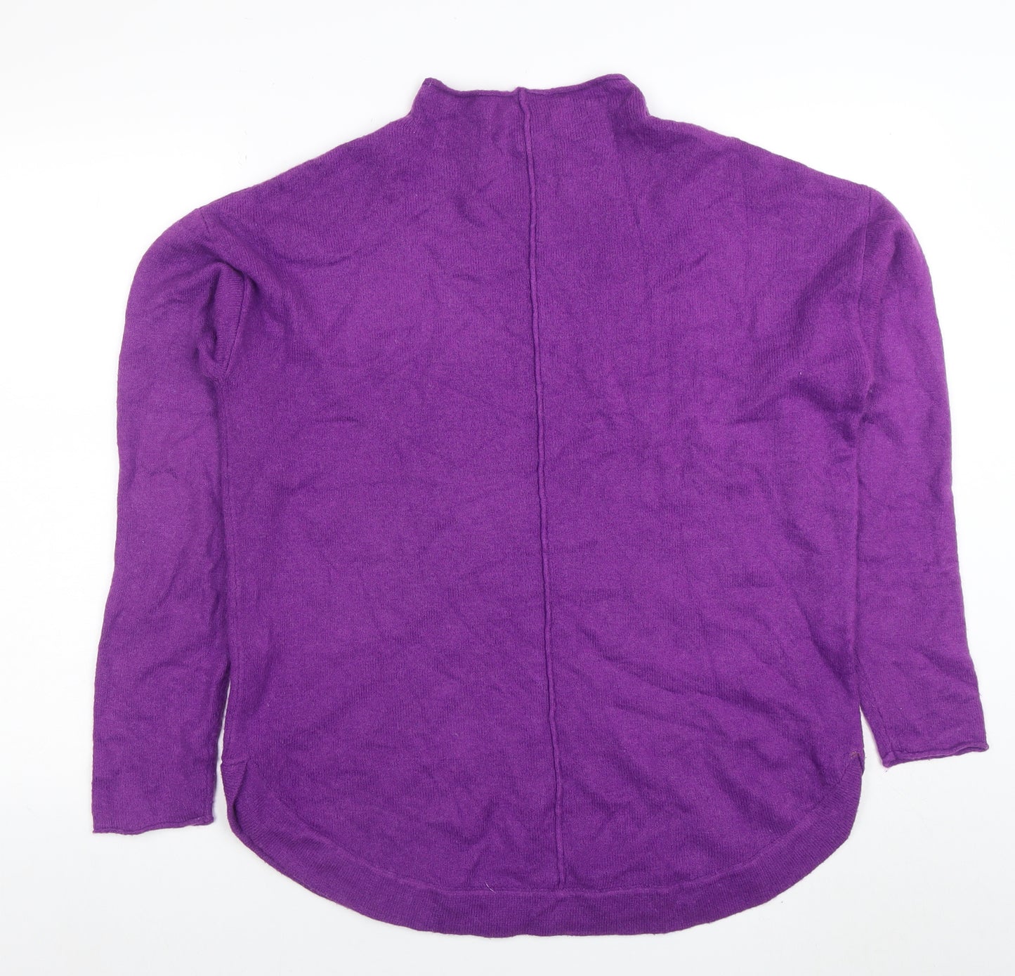 NOOSNOW Womens Purple Wool Blend Mock Neck Long Sleeve Jumper M