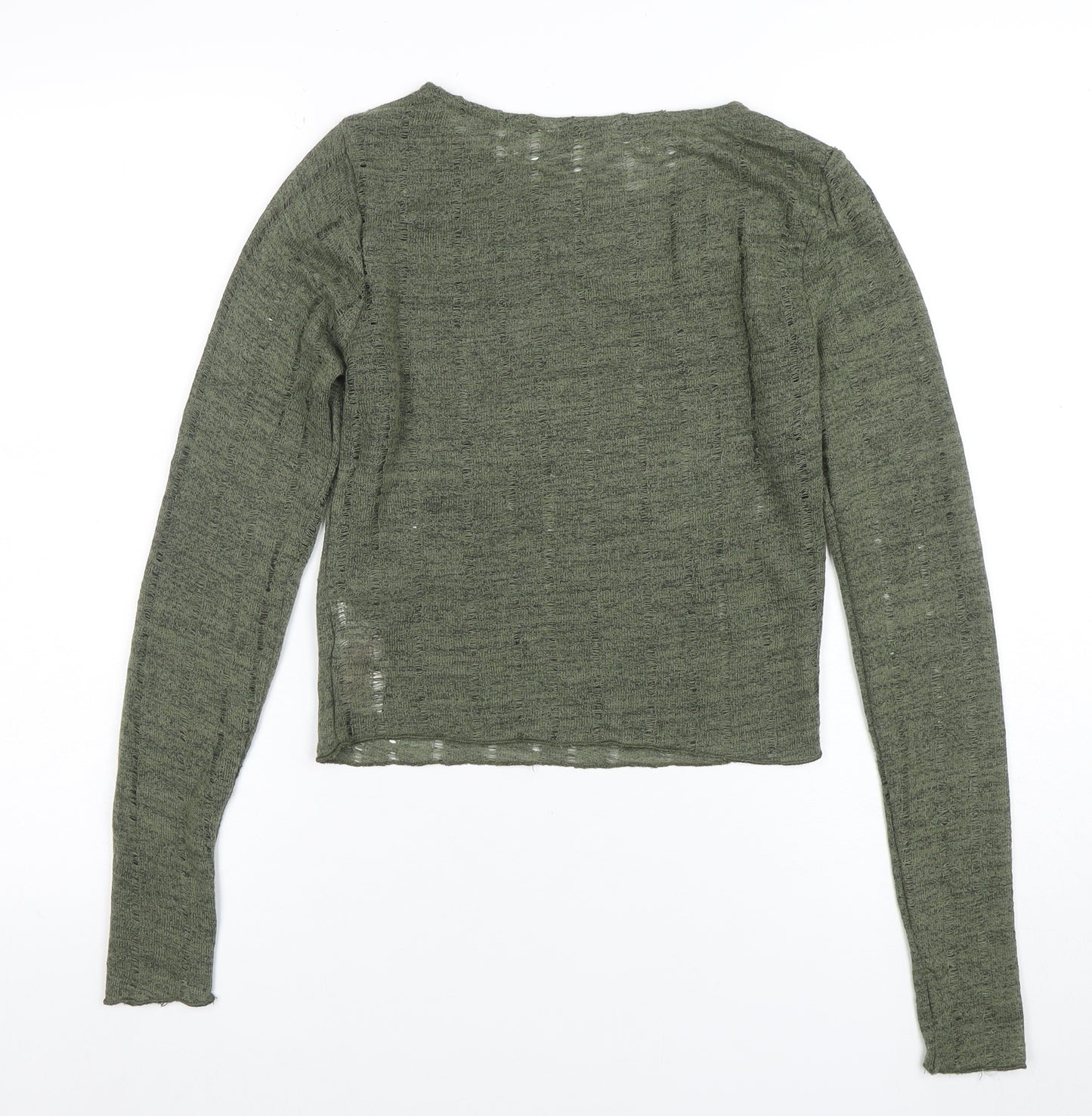 Brave Soul Women Green XS Lightweight Crew Neck Long Sleeve Jumper