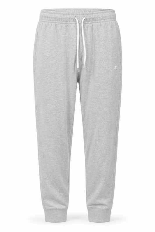 Front view of Champion men’s grey small sweatpants joggers regular fit