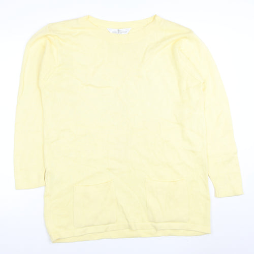 Marks and Spencer Women Yellow Cotton Long Sleeve Tunic Jumper Size 10