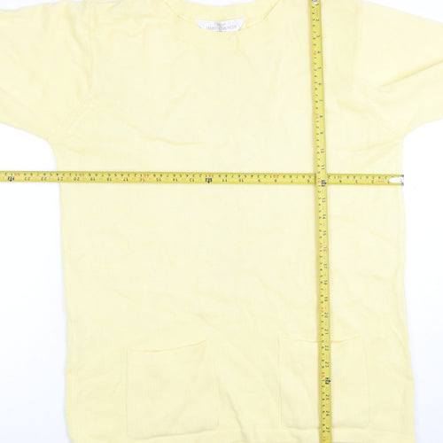 Marks and Spencer Women Yellow Cotton Long Sleeve Tunic Jumper Size 10